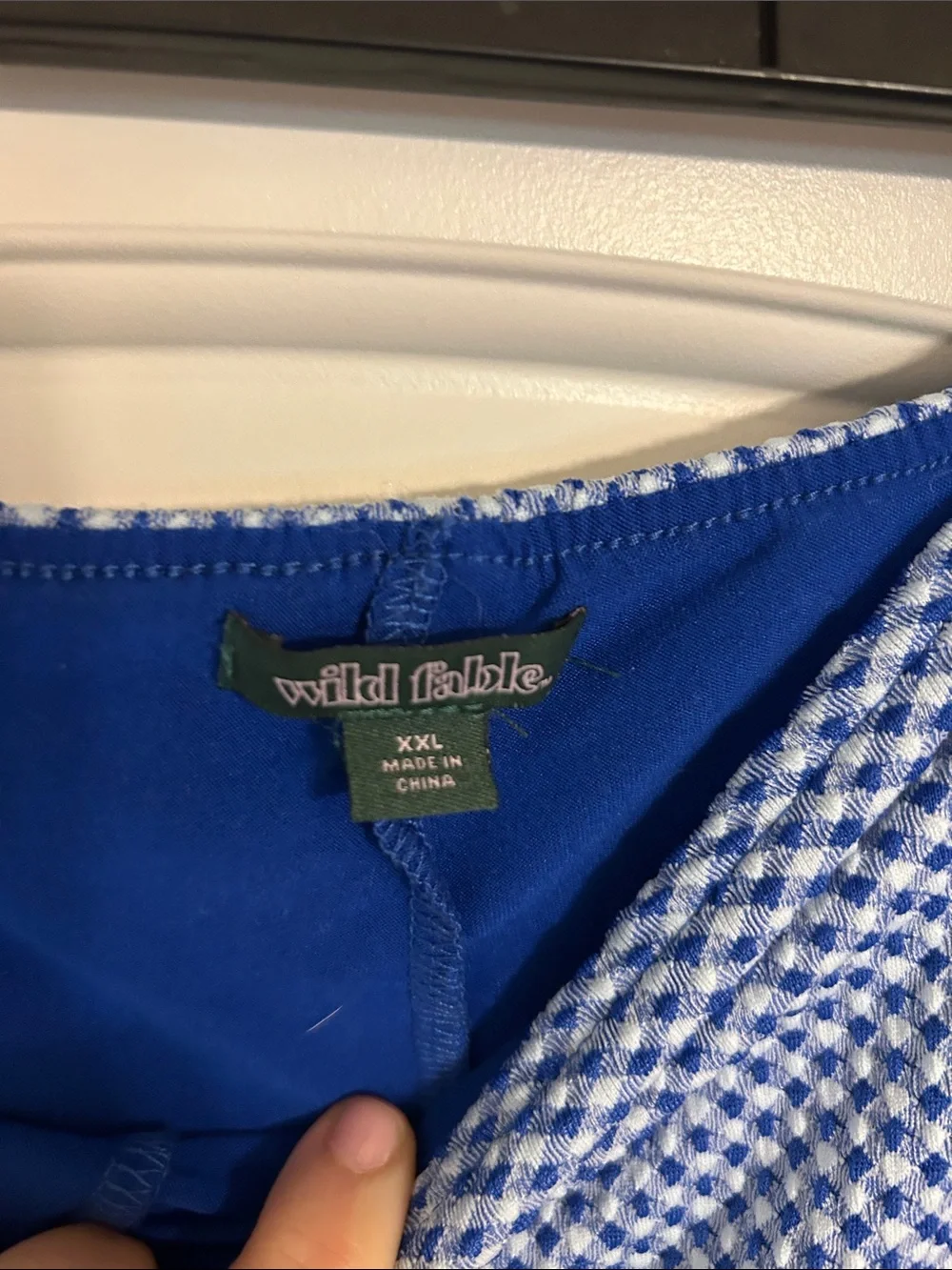 wild fable Blue and White Gingham Circle Skort